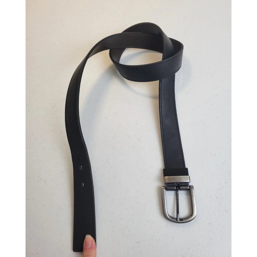 Belt Black Genuine Leather Formal Business Career Work Dress Men's Belt Size 40‎